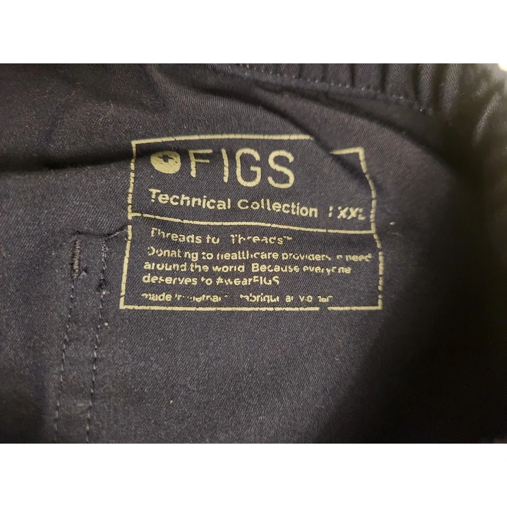 Figs Scrub Pants Mens 2XL Navy‎ Blue Technical Collection Elastic Waist TM3001